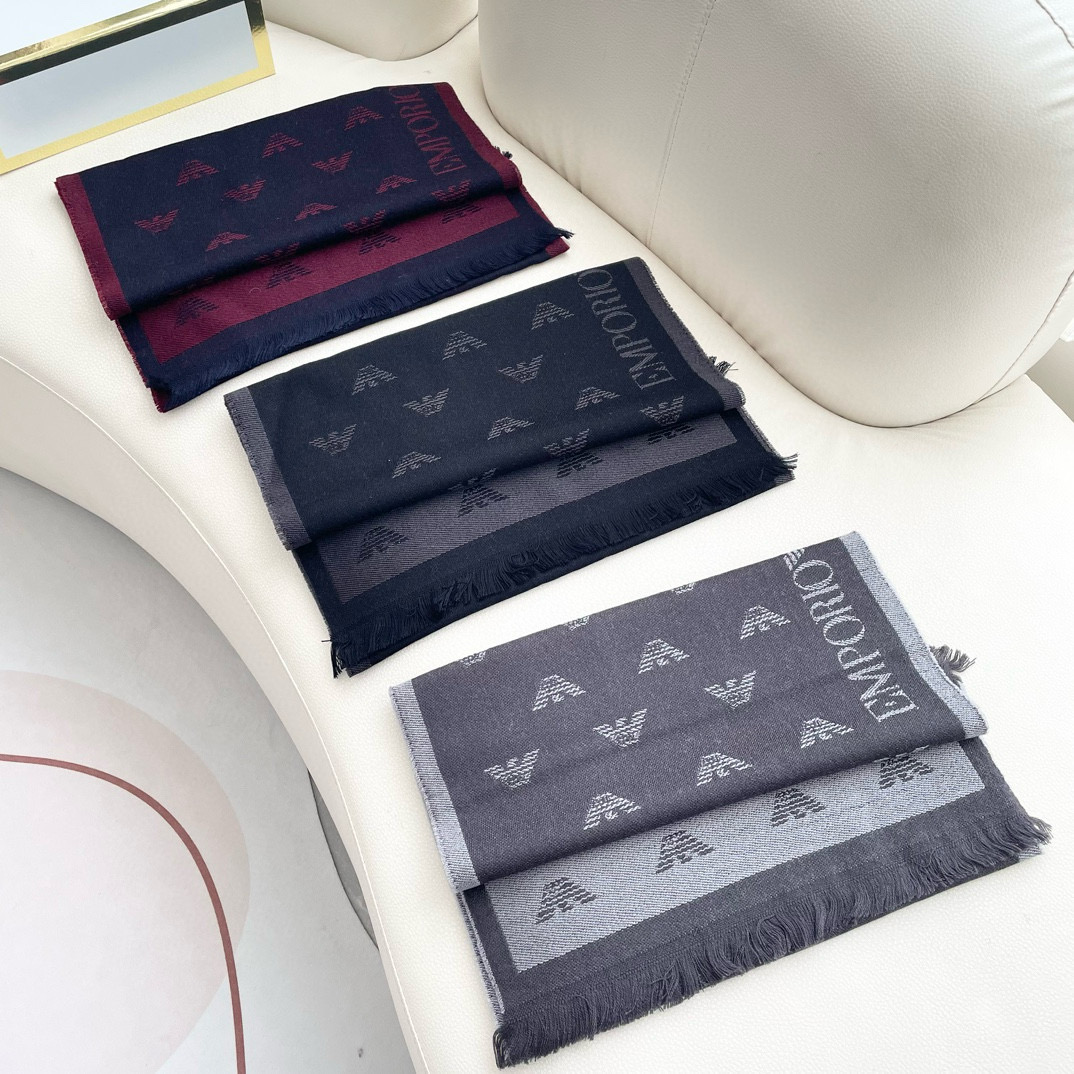 2025 Armani Men’s Scarf: Classic Logo Design for Successful Men’s Fashion - 图片 2