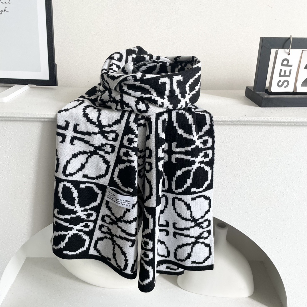 。爆款‼️顶级高尖端⚠️【LOEWE罗意威直供迪拜出口货‼️】🎀官网双面罗意威新品✨双面羊绒围巾♨️高尖