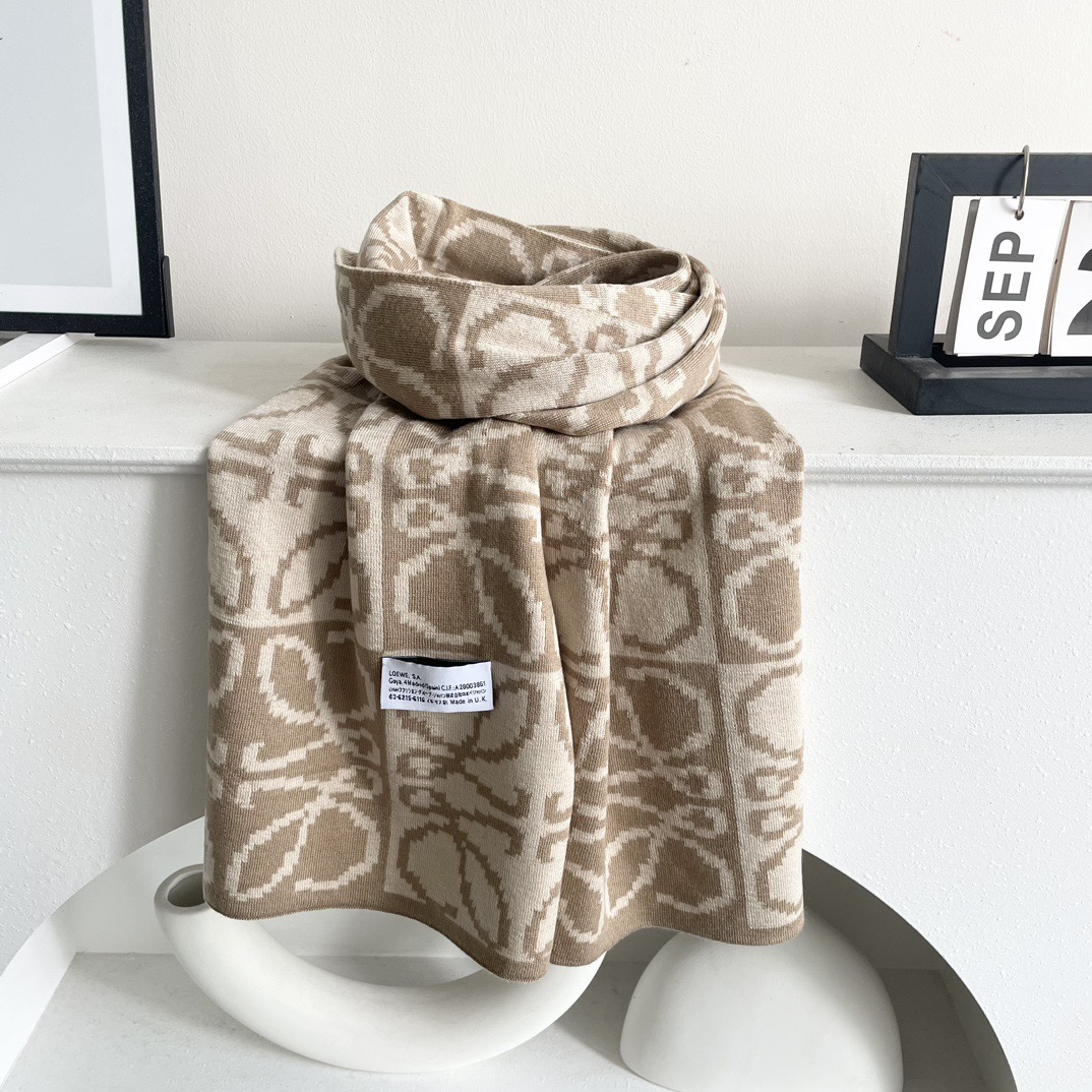 。爆款‼️顶级高尖端⚠️【LOEWE罗意威直供迪拜出口货‼️】🎀官网双面罗意威新品✨双面羊绒围巾♨️高尖