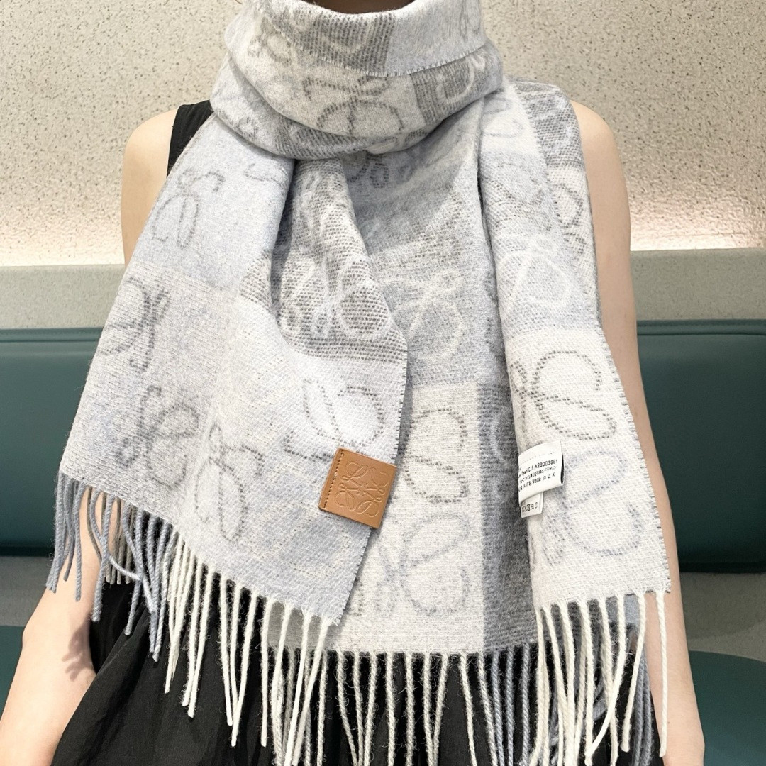 Loewe Striped Logo Scarf