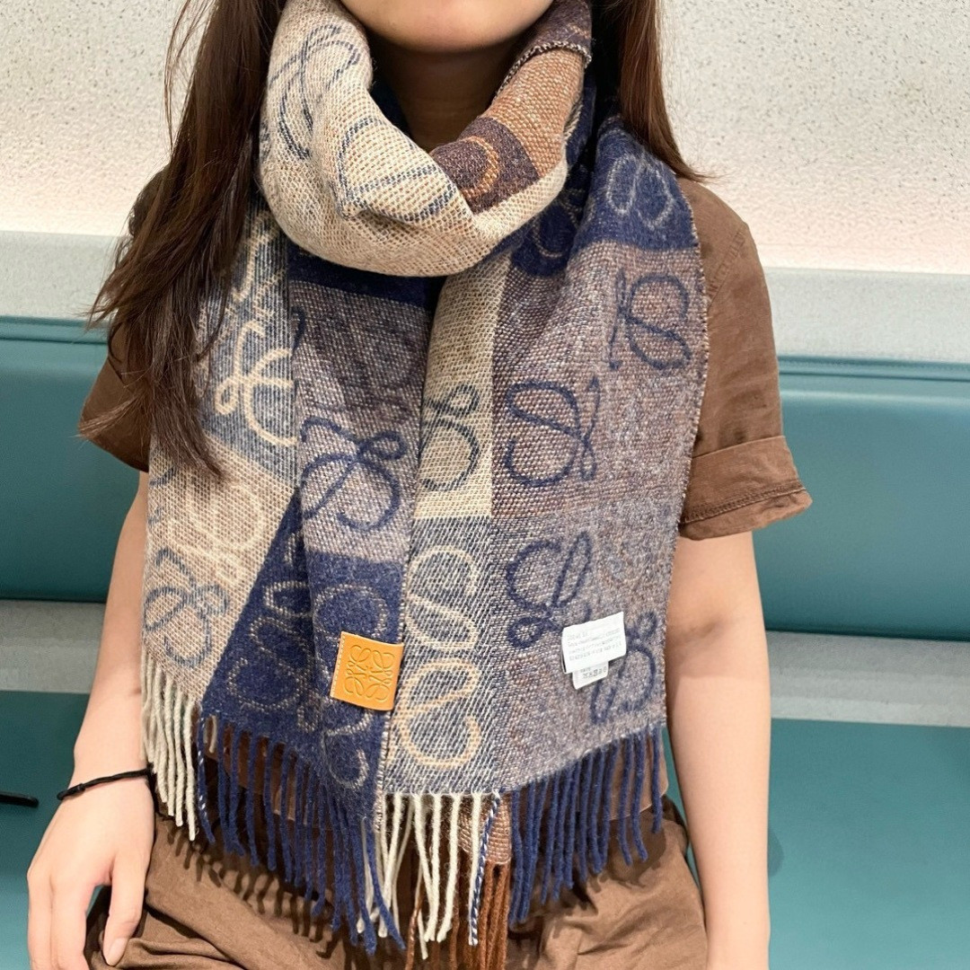Loewe Striped Logo Scarf