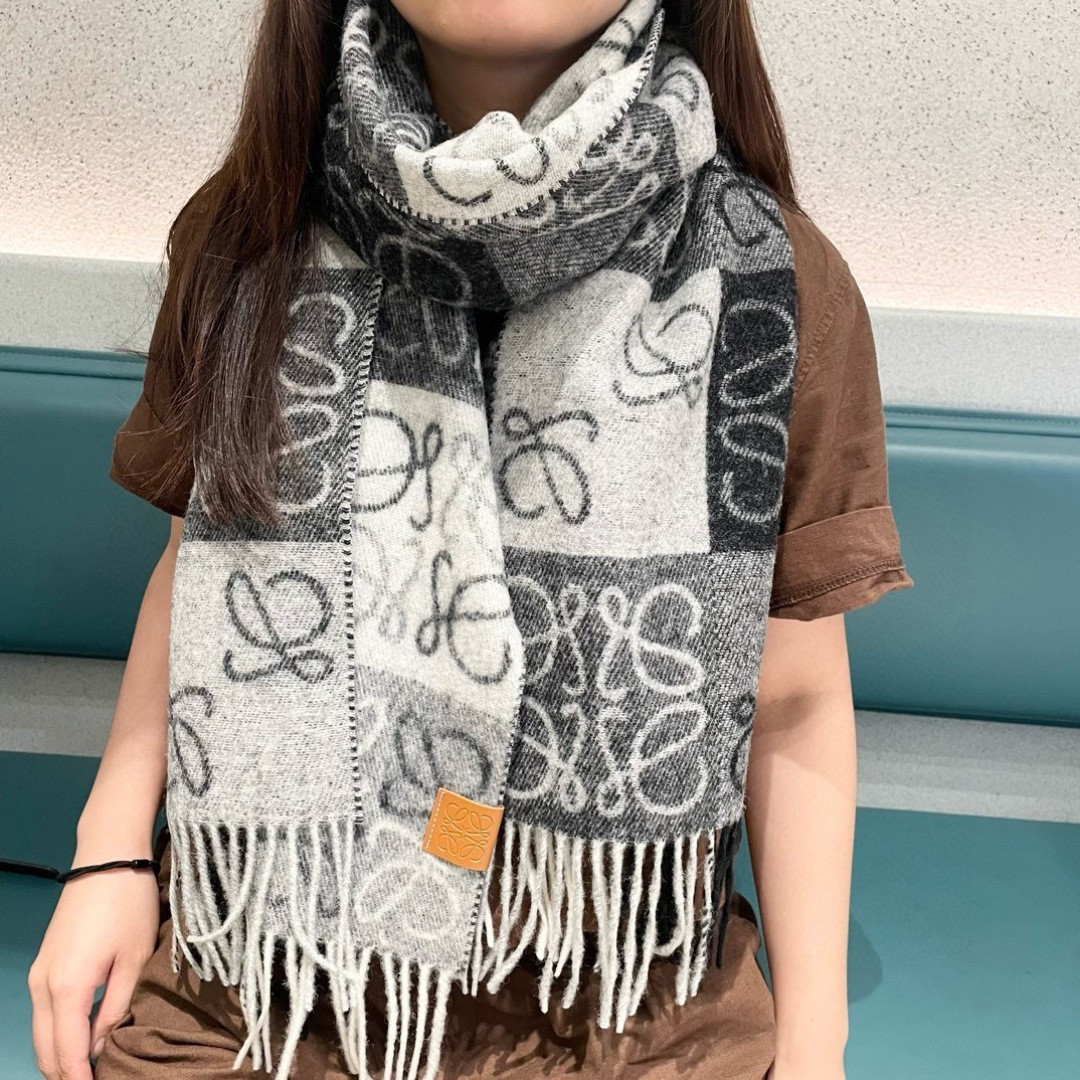 Loewe Striped Logo Scarf