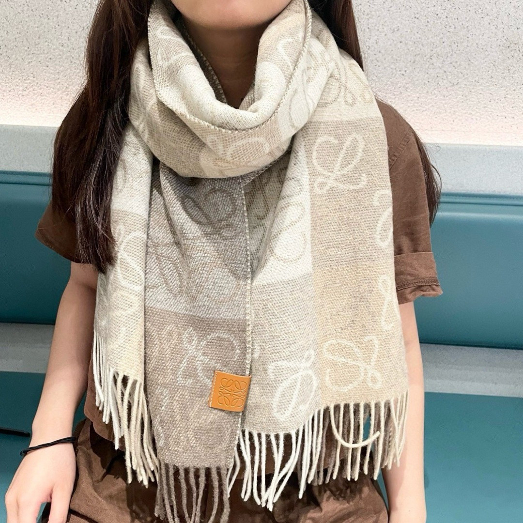 Loewe Striped Logo Scarf