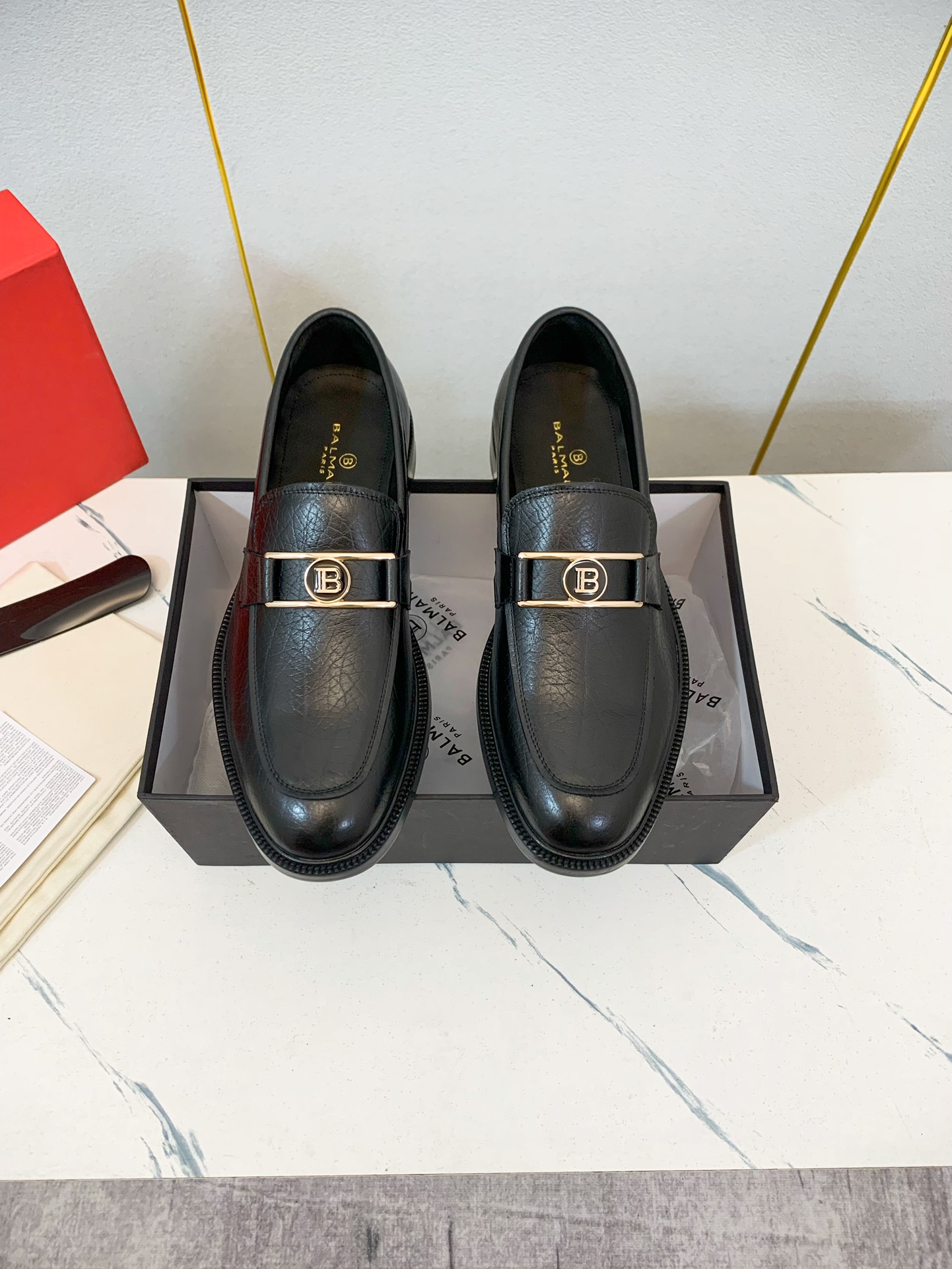 Balmain Nieuw
 Leren Schoenen Oxford Mannen Kalfsleer Koeienhuid Echt leer Casual