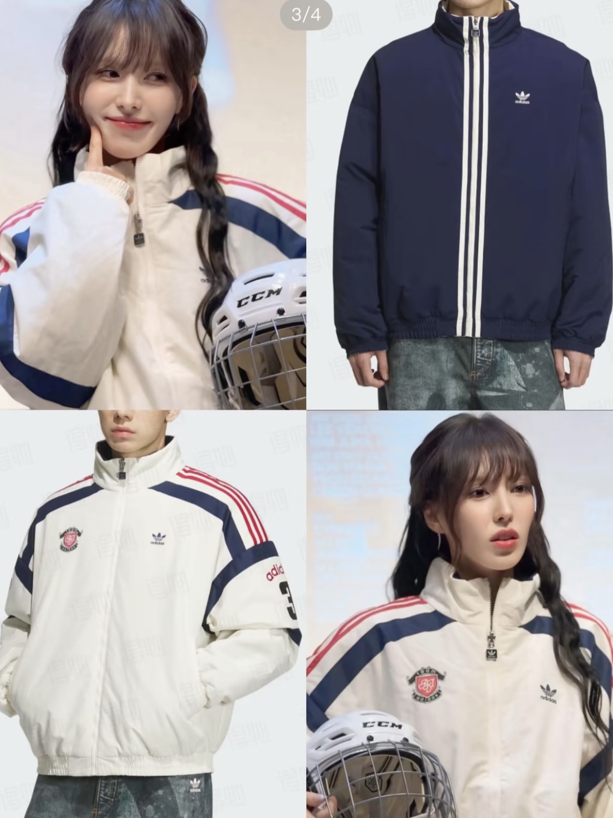 阿迪宽松保暖双面穿运动棉服 3