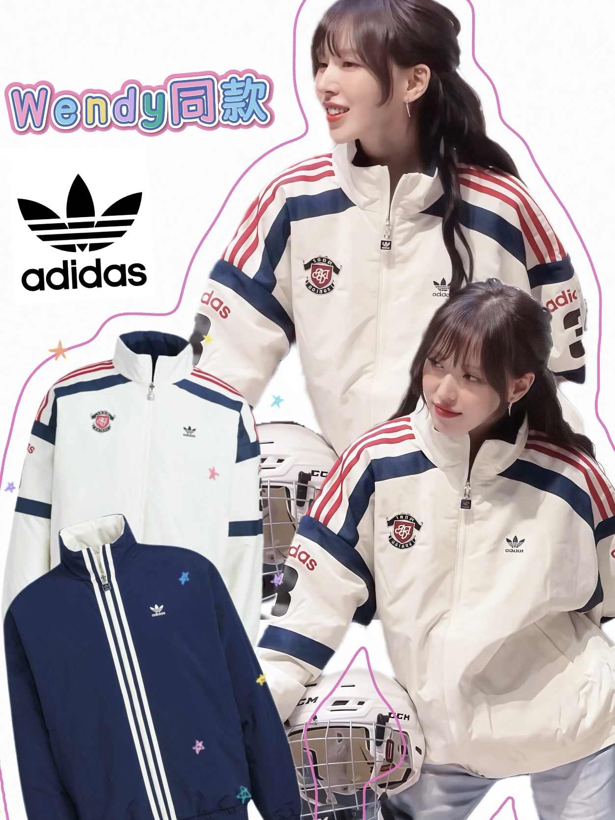 阿迪宽松保暖双面穿运动棉服 7