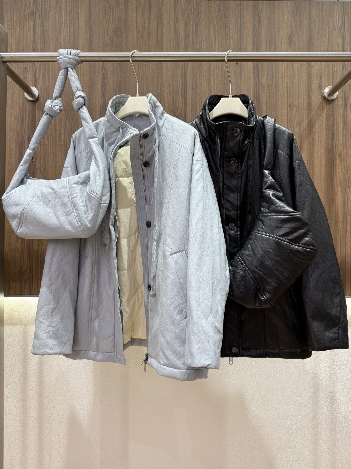 Women's Winter Down Jacket with Detachable Bag, Minimalist Design