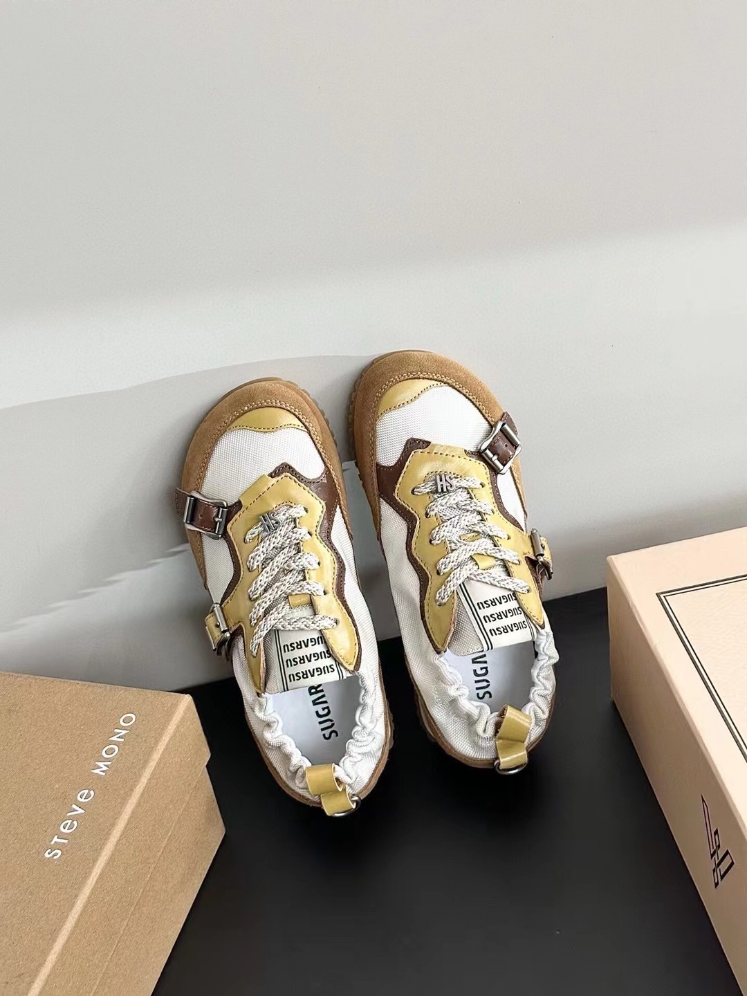 SUGARSU Retro Colorblock Ballet Sneakers with Cute Buckle Design 4 a1744461934316 2078