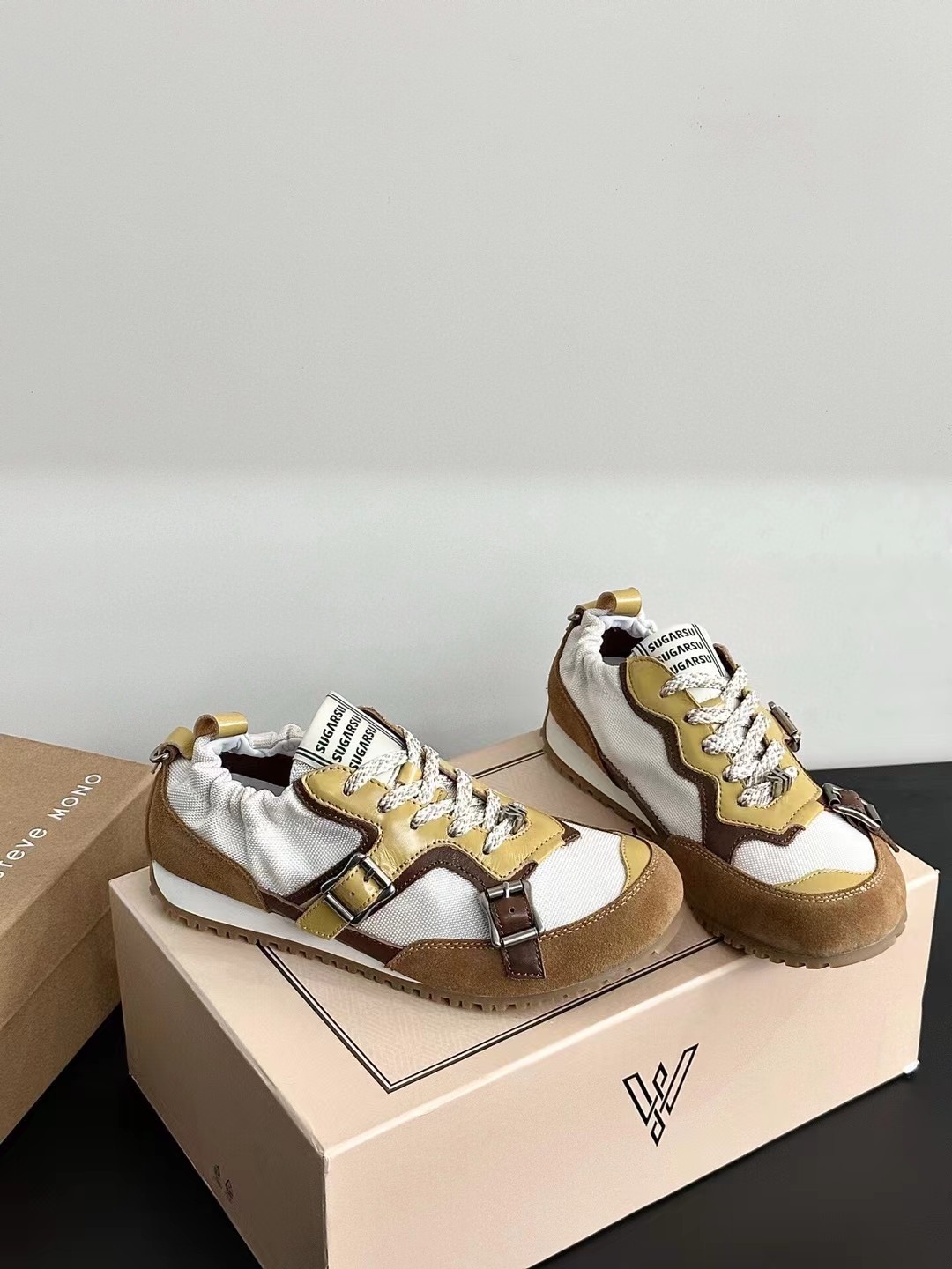SUGARSU Retro Colorblock Ballet Sneakers with Cute Buckle Design 2 a1744461936168 7044