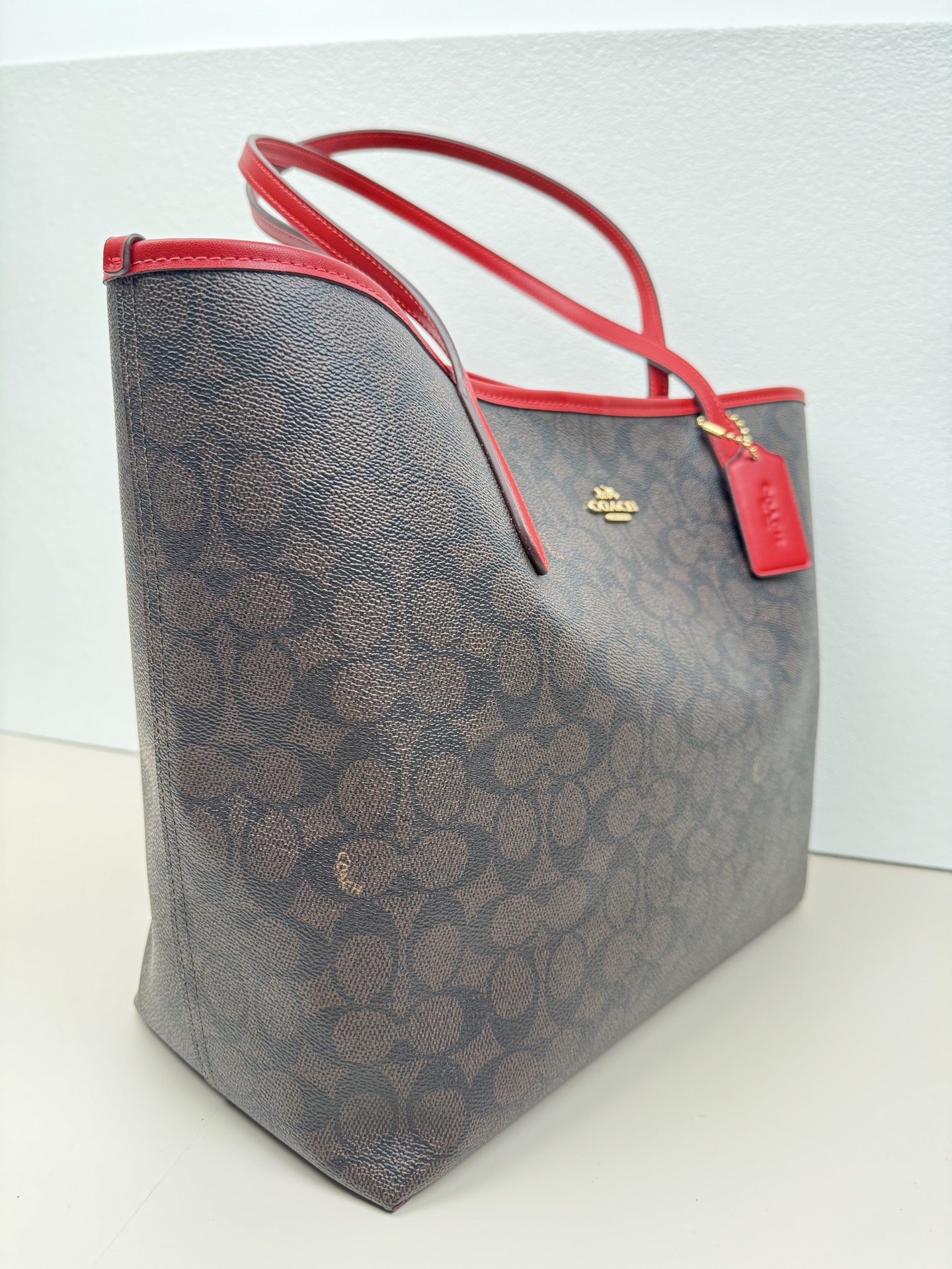 Coach ～纯 Coach蔻驰 CV976 City33系列最新奥莱款购物袋托特包
