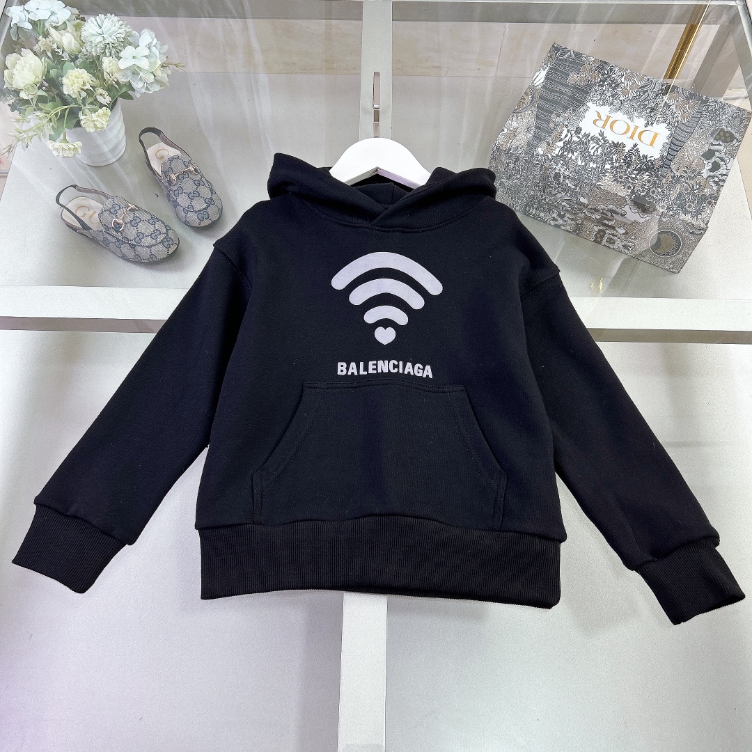 Balenciaga Clothing Hoodies Kids Cotton Hooded Top