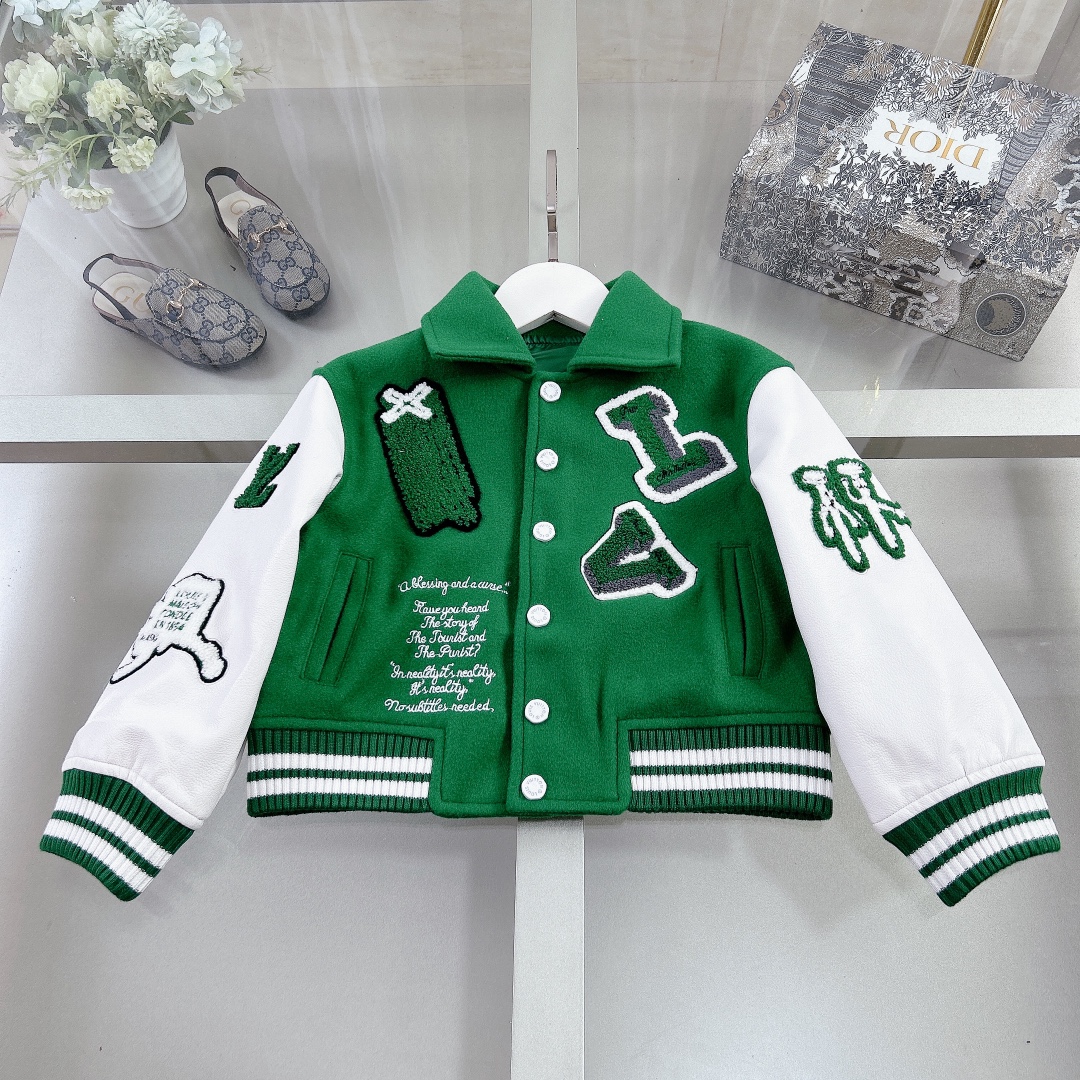 Louis Vuitton Clothing Coats & Jackets Kids Clothes Green Kids Boy Girl Fall/Winter Collection