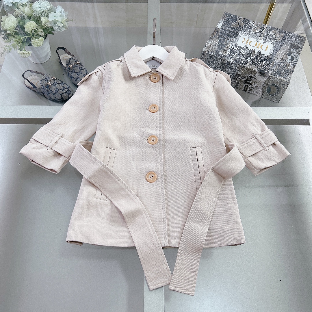 Burberry Clothing Coats & Jackets Kids Clothes Windbreaker Khaki Lattice Kids Girl Unisex Resin Fall/Winter Collection