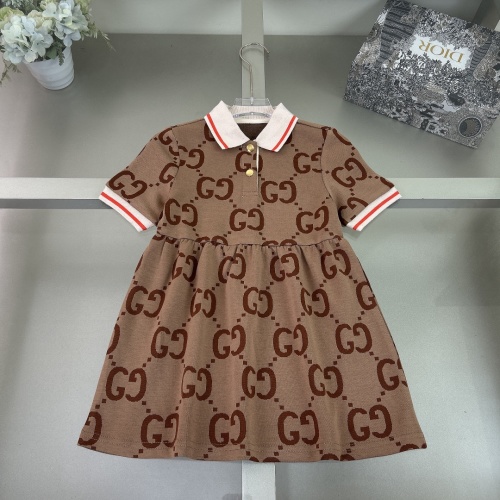 Gucci Kids' Polo Dress - Stylish Cotton Blend Classic Logo Design 1 Gucci Kids' Polo Dress - Stylish Cotton Blend Classic Logo Design