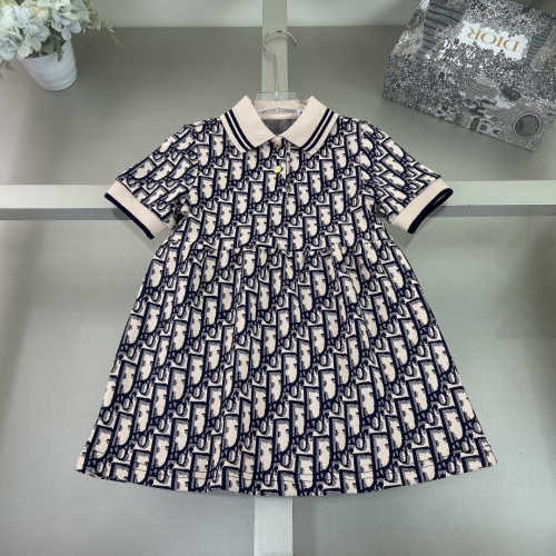 Dior Girls' Polo Dress - Chic Cotton Blend, Sizes 100-150 cm 1 Dior Girls' Polo Dress - Chic Cotton Blend, Sizes 100-150 cm