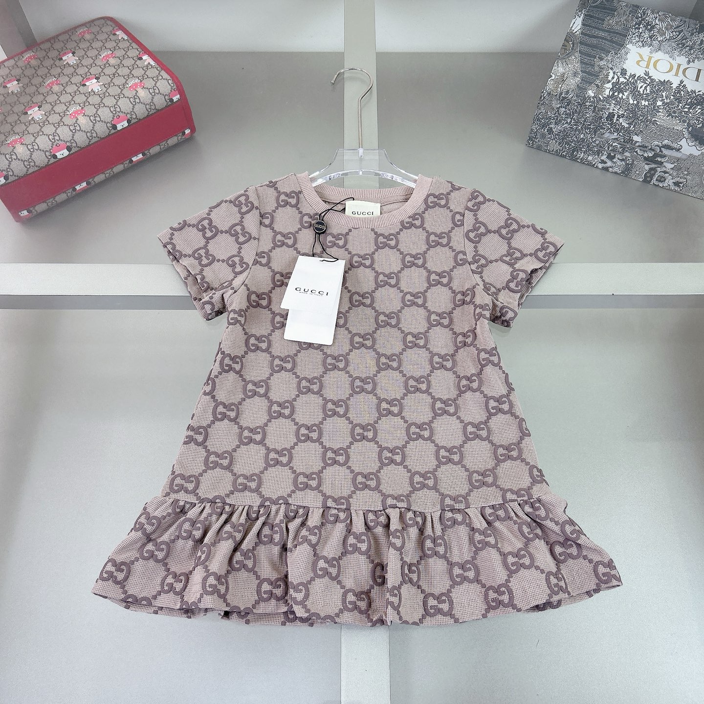 ❤️Sin menos 119￥ Tallas: 110-120-130-140-150cm Guc*i25 nuevo modelo ropa infantil vestido clásico con logo jacquard! Im…