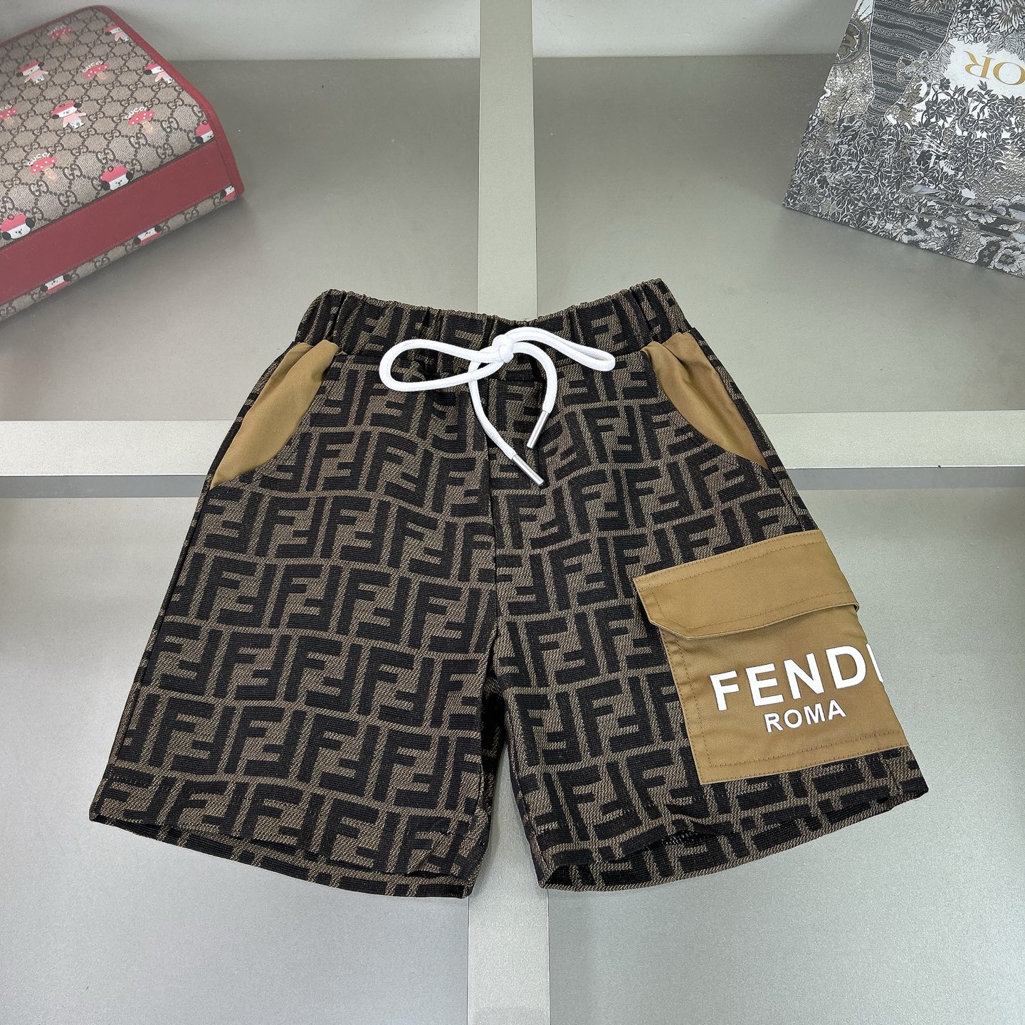 Fendi Kids' Cotton Blend Set: Short-Sleeve Tee and Patterned Shorts Set 8 i1740990185908 8498 0 6