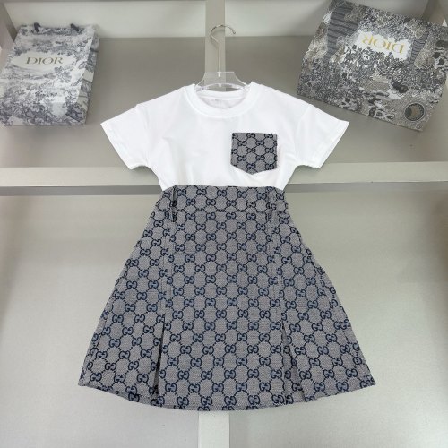 Gucci Kids' White T-Shirt & GG Jacquard Skirt Set, Sizes 90-150cm 1 Gucci Kids' White T-Shirt & GG Jacquard Skirt Set, Sizes 90-150cm