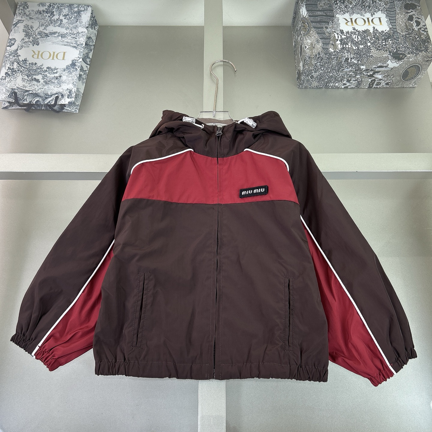 Miu Miu Color Block Windbreaker Jacket - Double Layered & Breathable