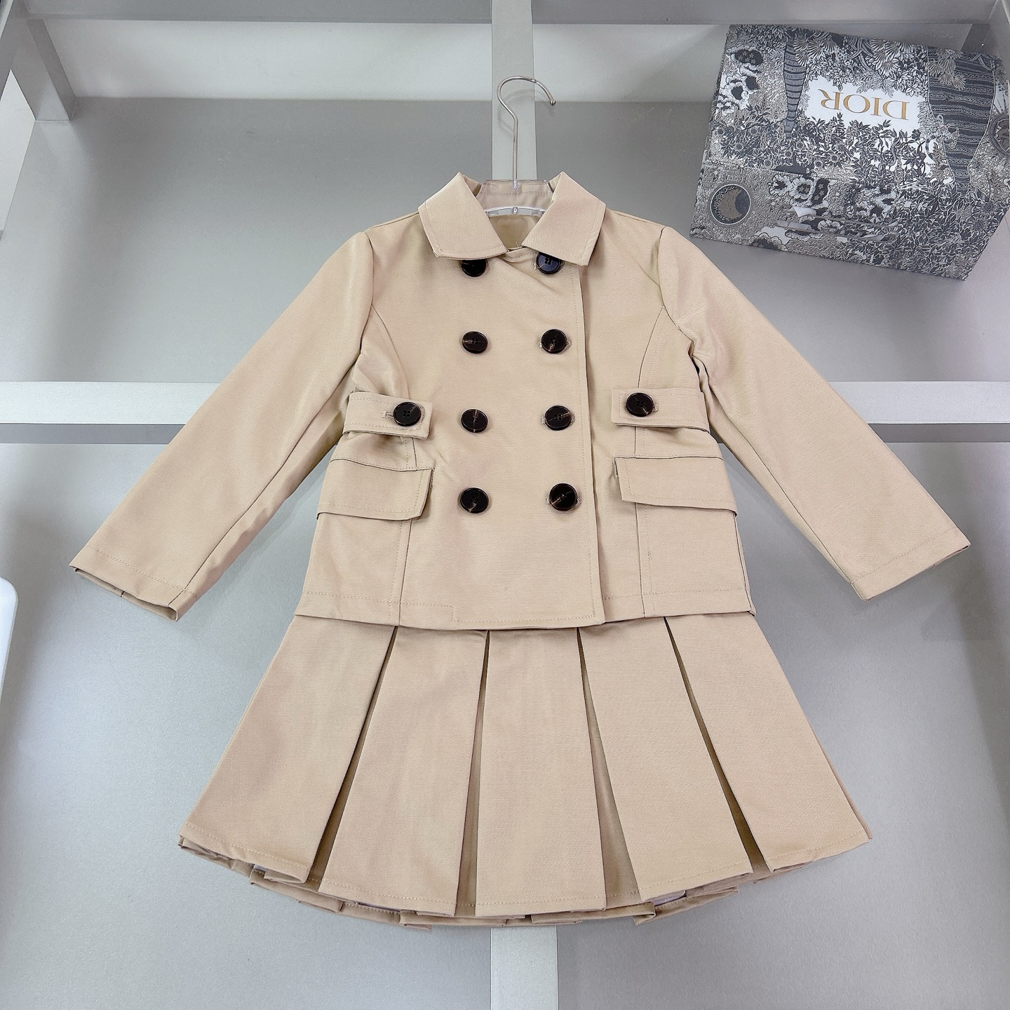 Tallas: 100-150cm @ @178元 sin descuento Burberry 博柏利 2 ropa infantil nueva gabardina 🧥 abrigo con falda, tela tejida a…