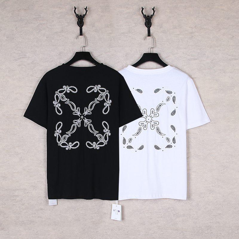 Off-White Cashew Nuts Embroidered T-Shirt in Black and White – Size S/M/L/XL - 图片 2