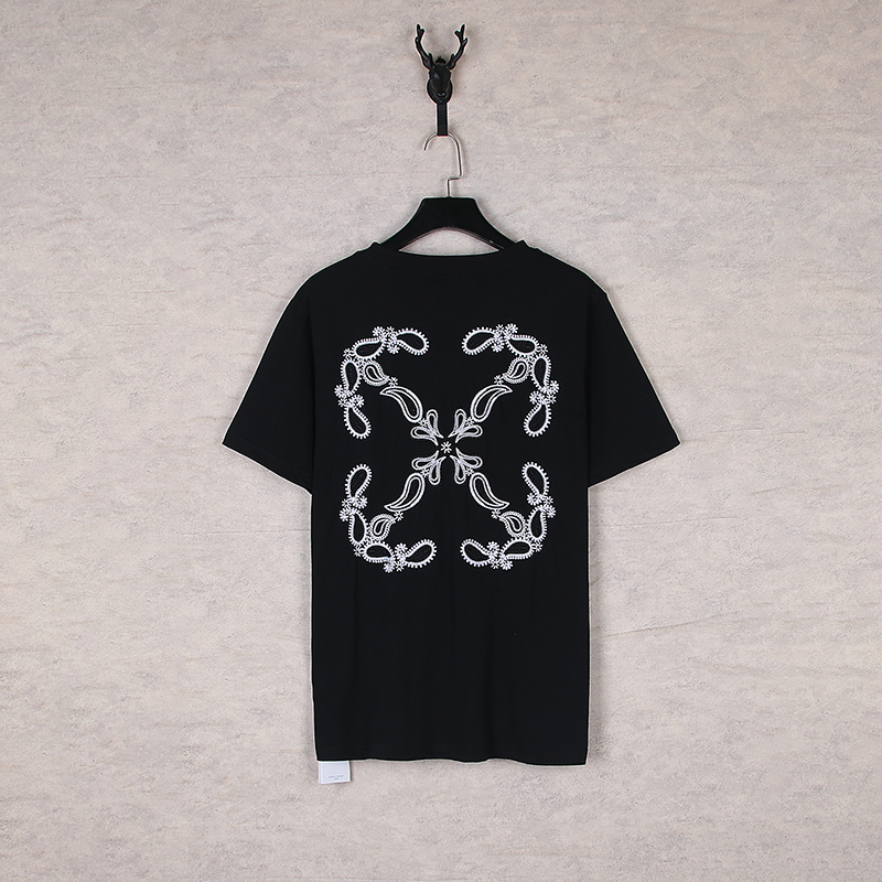 Off-White Cashew Nuts Embroidered T-Shirt in Black and White – Size S/M/L/XL - 图片 6