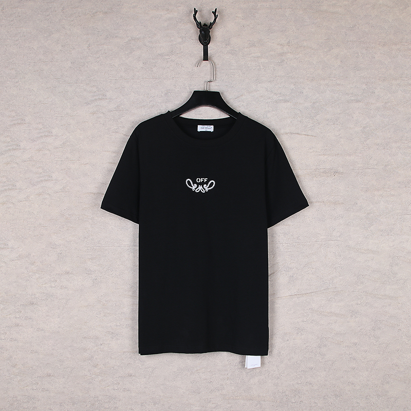 Off-White Cashew Nuts Embroidered T-Shirt in Black and White – Size S/M/L/XL - 图片 5