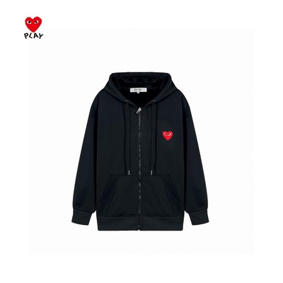 CDG Play Clothing Sweatshirts Black Grey Khaki Cotton Fall/Winter Collection Hooded Top