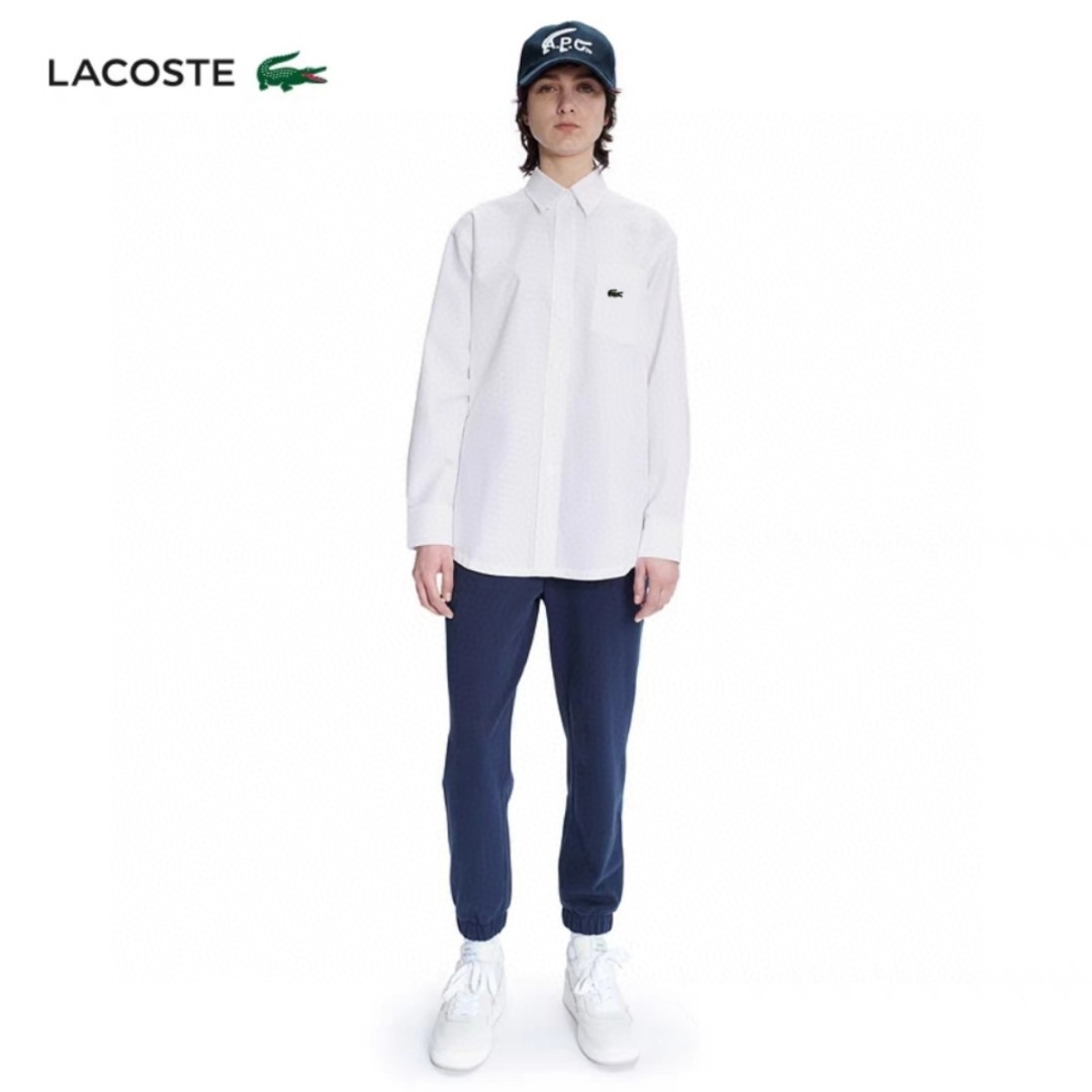 LACOSTE Kleidung Hemden & Blusen Blau Himmelblau Weiß Frauen Baumwolle Herbstsammlung Langarm