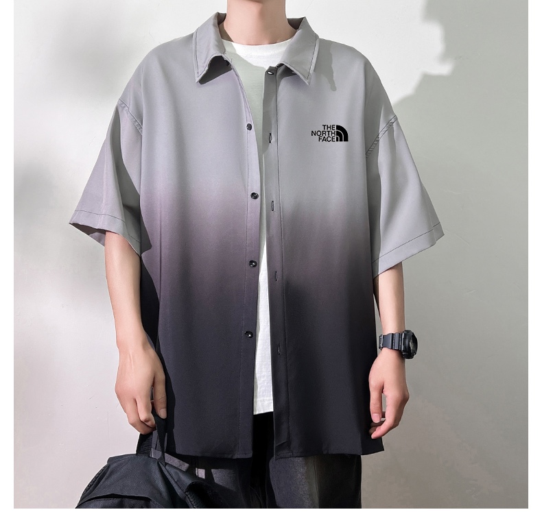 💰105 The north face 北面 渐变扎染工艺 男女同款 宽松大码情侣中性风扎染暗黑街潮 短袖五分袖衬衫 时尚潮流 上身舒适透气 谁穿谁好看的一款衬衫外套 可叠穿可单穿都好看 衣橱必备神器
颜色：图片色
尺码：图9