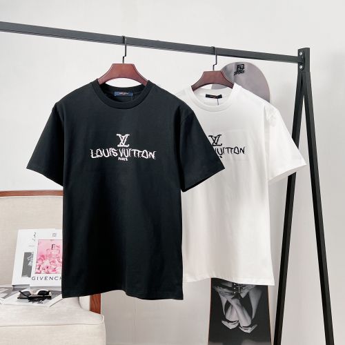 Louis Vuitton Embroidered Floral Short Sleeve T-Shirt - Stylish & Comfortable 1 Louis Vuitton Embroidered Floral Short Sleeve T-Shirt - Stylish & Comfortable