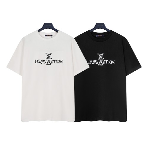 Louis Vuitton Embroidered Floral Short Sleeve T-Shirt - Stylish and Comfortable 1 Louis Vuitton Embroidered Floral Short Sleeve T-Shirt - Stylish and Comfortable