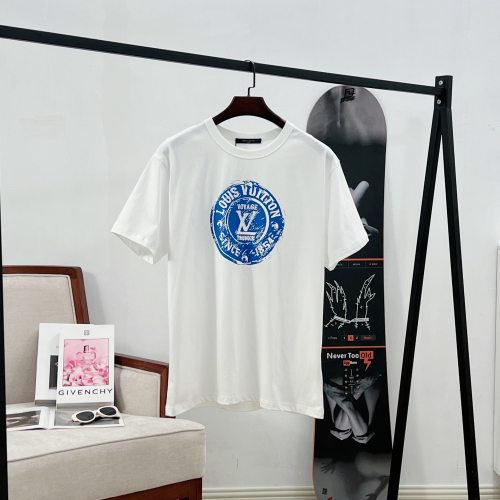 Louis Vuitton White T-Shirt With Blue Voyage Print - Unisex, Sizes XS-L 1 Louis Vuitton White T-Shirt With Blue Voyage Print - Unisex, Sizes XS-L
