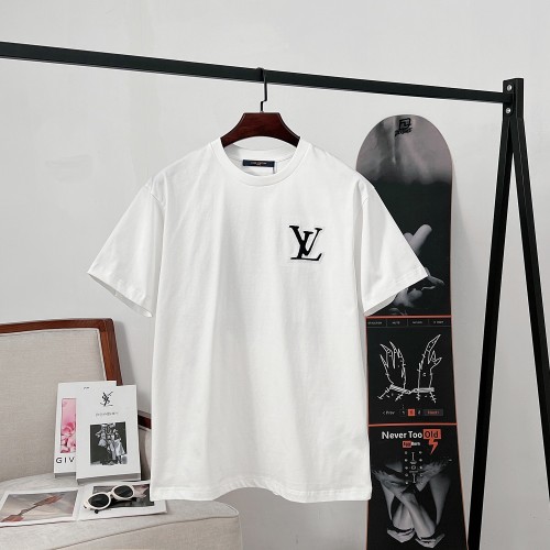 Louis Vuitton White T-Shirt with Cutout Logo, Short Sleeve, Unisex 1 Louis Vuitton White T-Shirt with Cutout Logo, Short Sleeve, Unisex