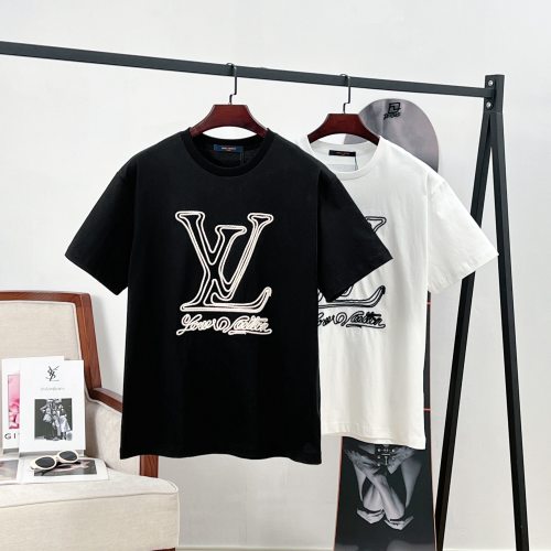 Louis Vuitton Rope Embroidery Color Block Short Sleeve T-Shirt 1 Louis Vuitton Rope Embroidery Color Block Short Sleeve T-Shirt