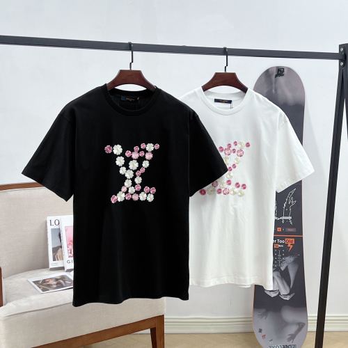 Louis Vuitton Men's/Women's Blossom Embroidered Cotton T-Shirt, Short Sleeve 1 Louis Vuitton Men's/Women's Blossom Embroidered Cotton T-Shirt, Short Sleeve