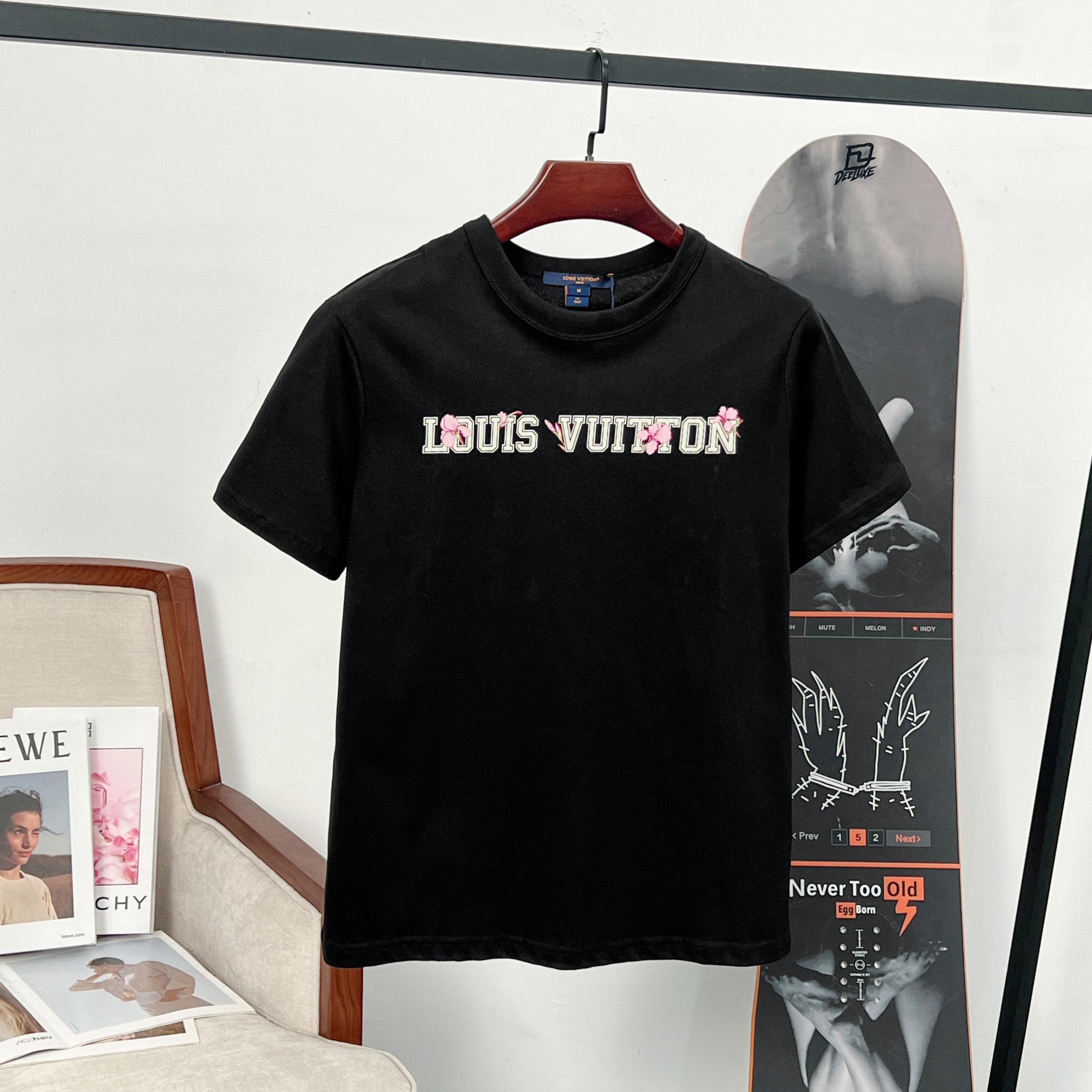 P75 Louis Vuitton LV camiseta de manga corta con estampado de logotipo de flores de la colección Flight 2026 (mujer). U…