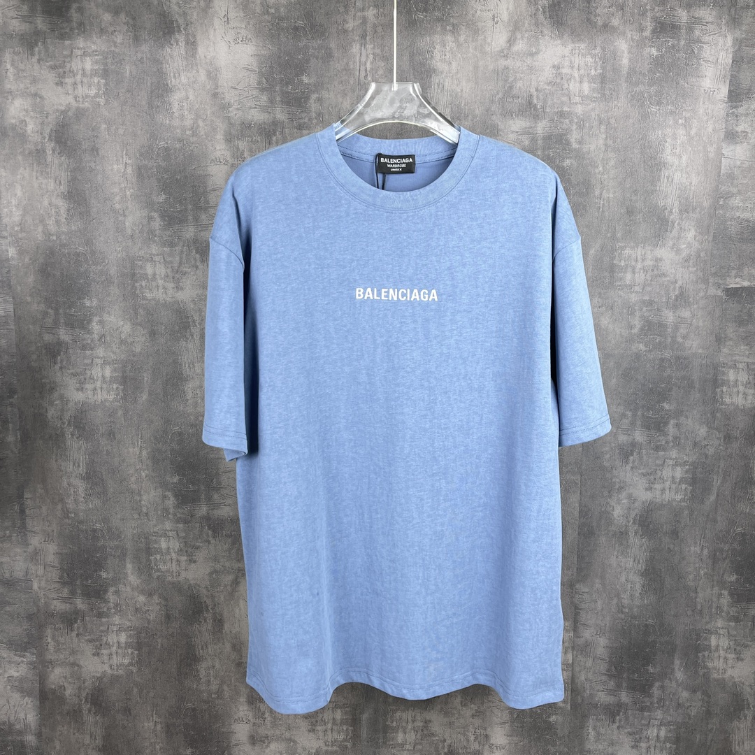 Balenciaga Kleidung T-Shirt Stickerei Unisex Baumwolle Kurzarm