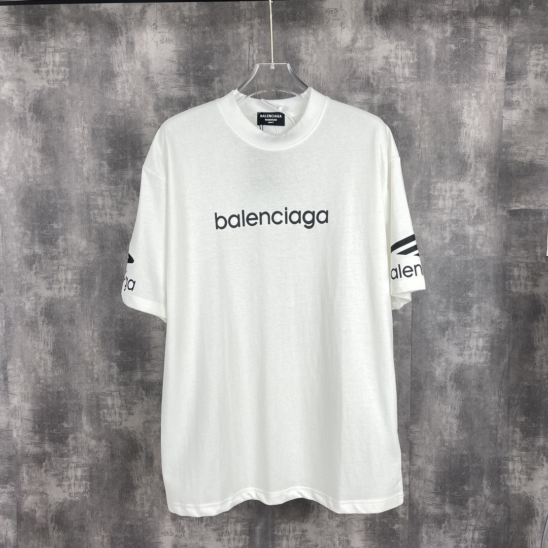 Online Shop
 Balenciaga Kleidung T-Shirt 2024 AAA Replica Anpassen
 Rot Drucken Unisex Kurzarm