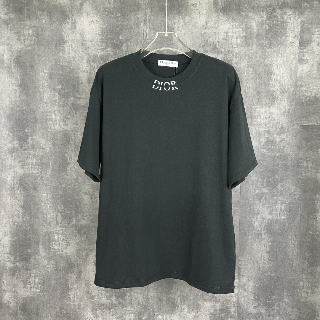 Dior Kleidung T-Shirt Kaufen Sie die beste hochwertige Qualität
 Schwarz Weiß Drucken Unisex Kurzarm