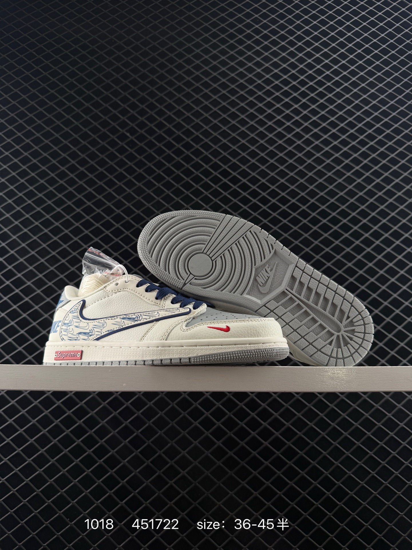 🈴💰210
真标✅Nike Air Jordan 1 x Travis Scott AJ1倒勾 乔一倒钩 ‘DIY’定制 耐克 低帮文化篮球鞋 
完美品质出货 细节如图所示  鞋面切割工整  冲孔整齐干净 中底拉帮线 整体清洁度非常好
货号:JW1188-148
尺码:36 36.5 37.5 38 38.5 39 40 40.5 41 42 42.5 43 44 45
编码：451722
 Size:36～45B