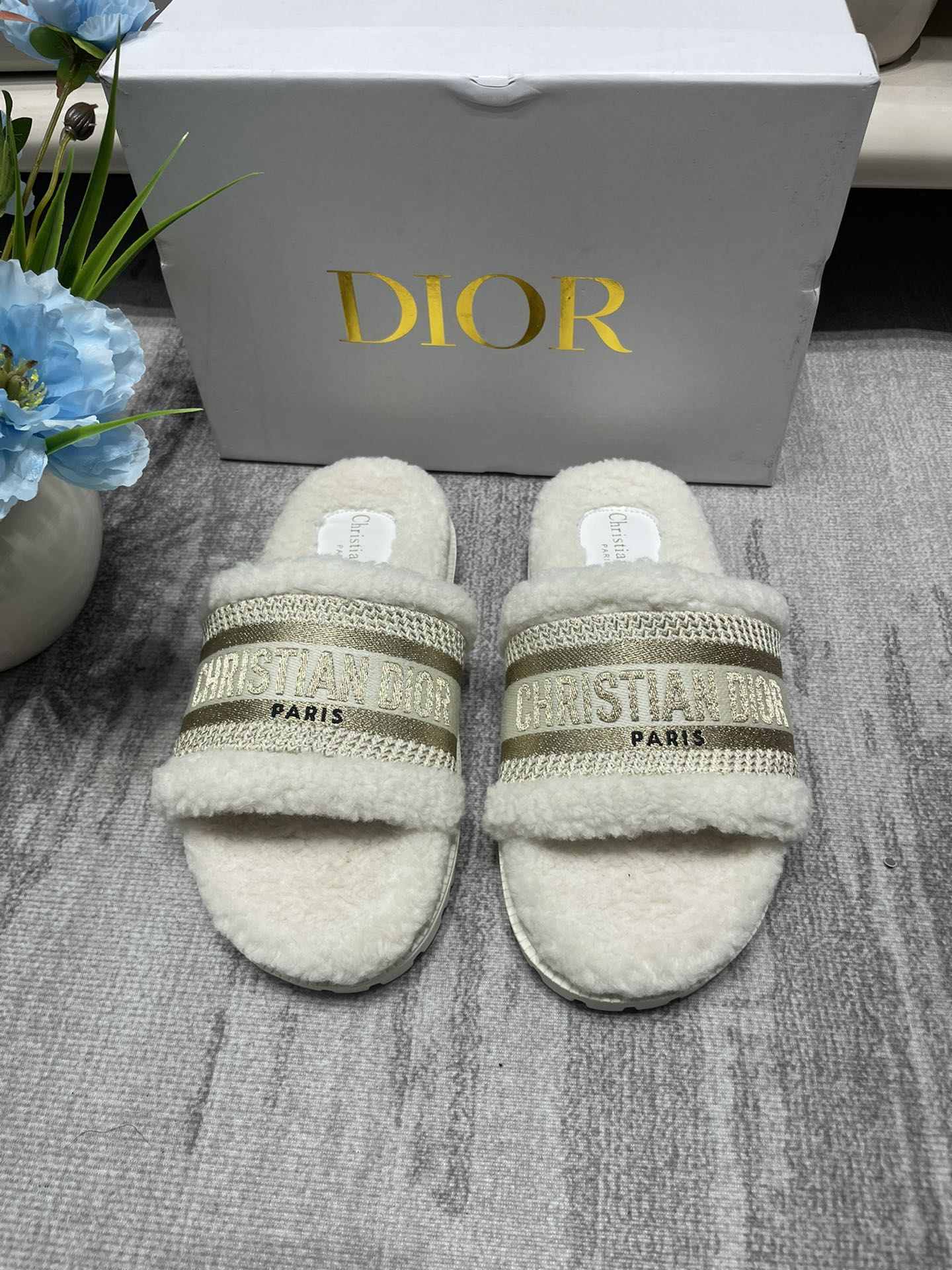 Dior Shoes Slippers AAA Class Replica
 Orange Embroidery Fall/Winter Collection