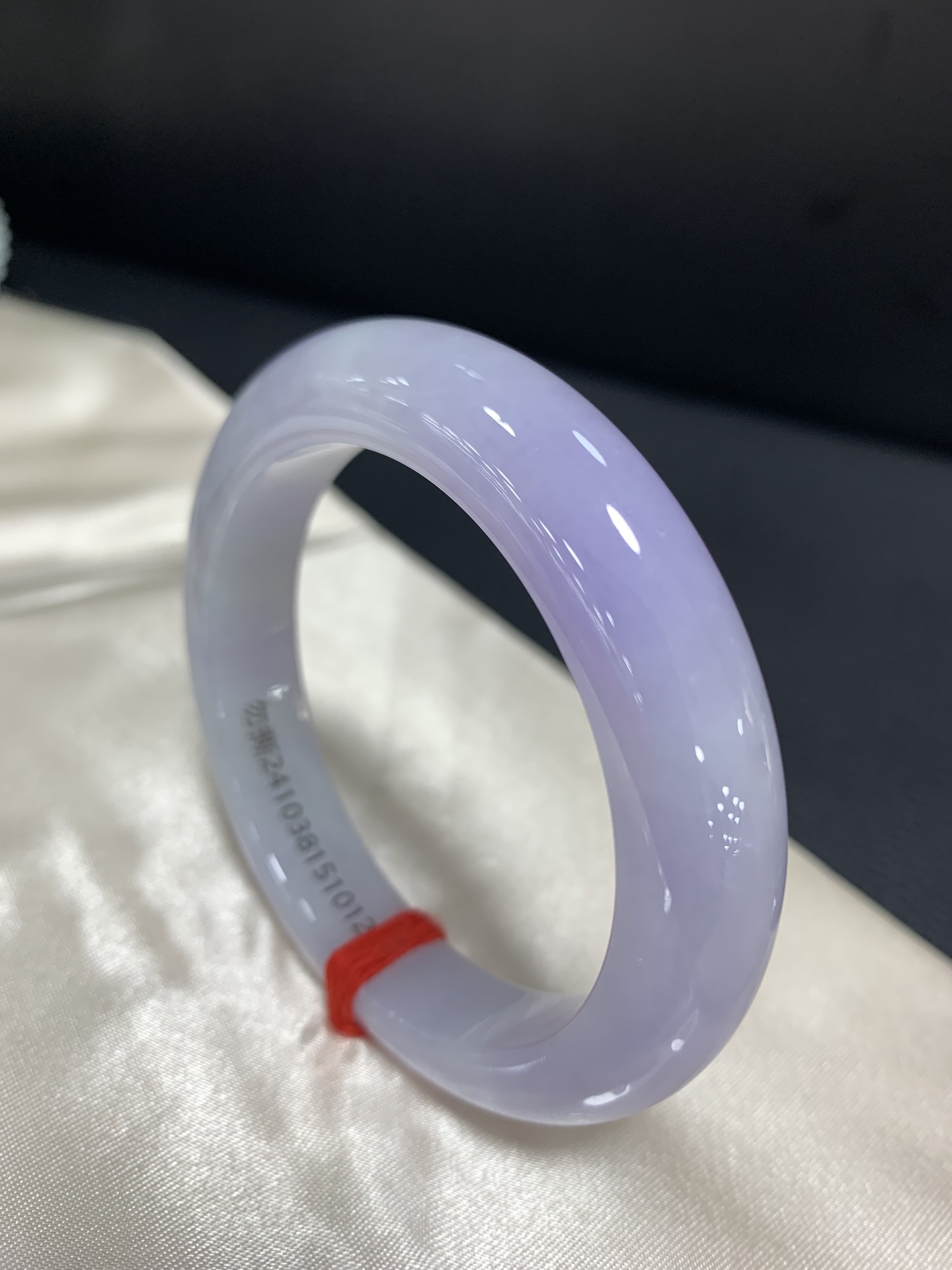 Authentic violet jadeite bangle with a petite inner diameter, smooth texture with subtle natural lines 2