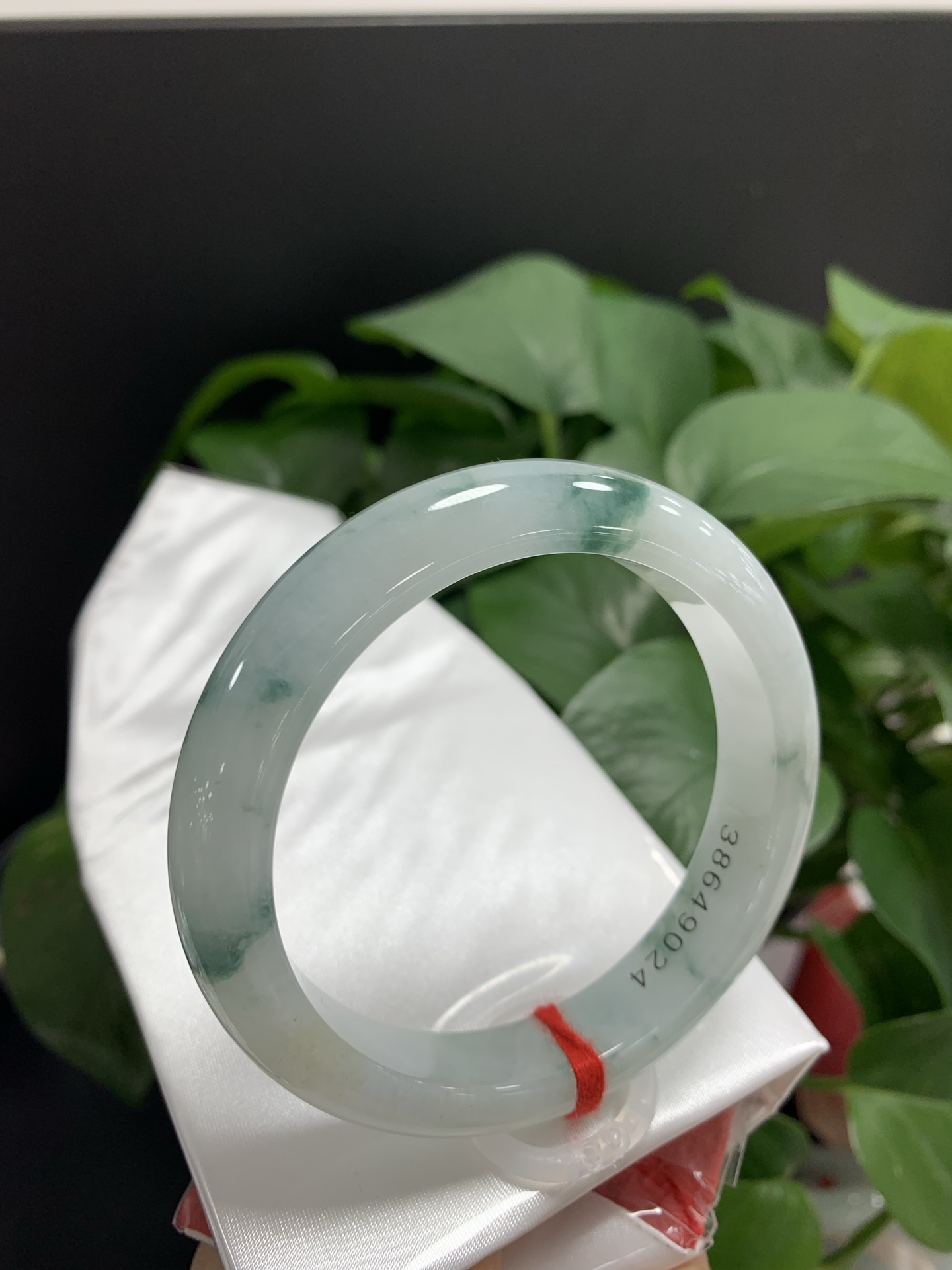 /branch . * . * . White base with floating flowers, Peace Bangle 2