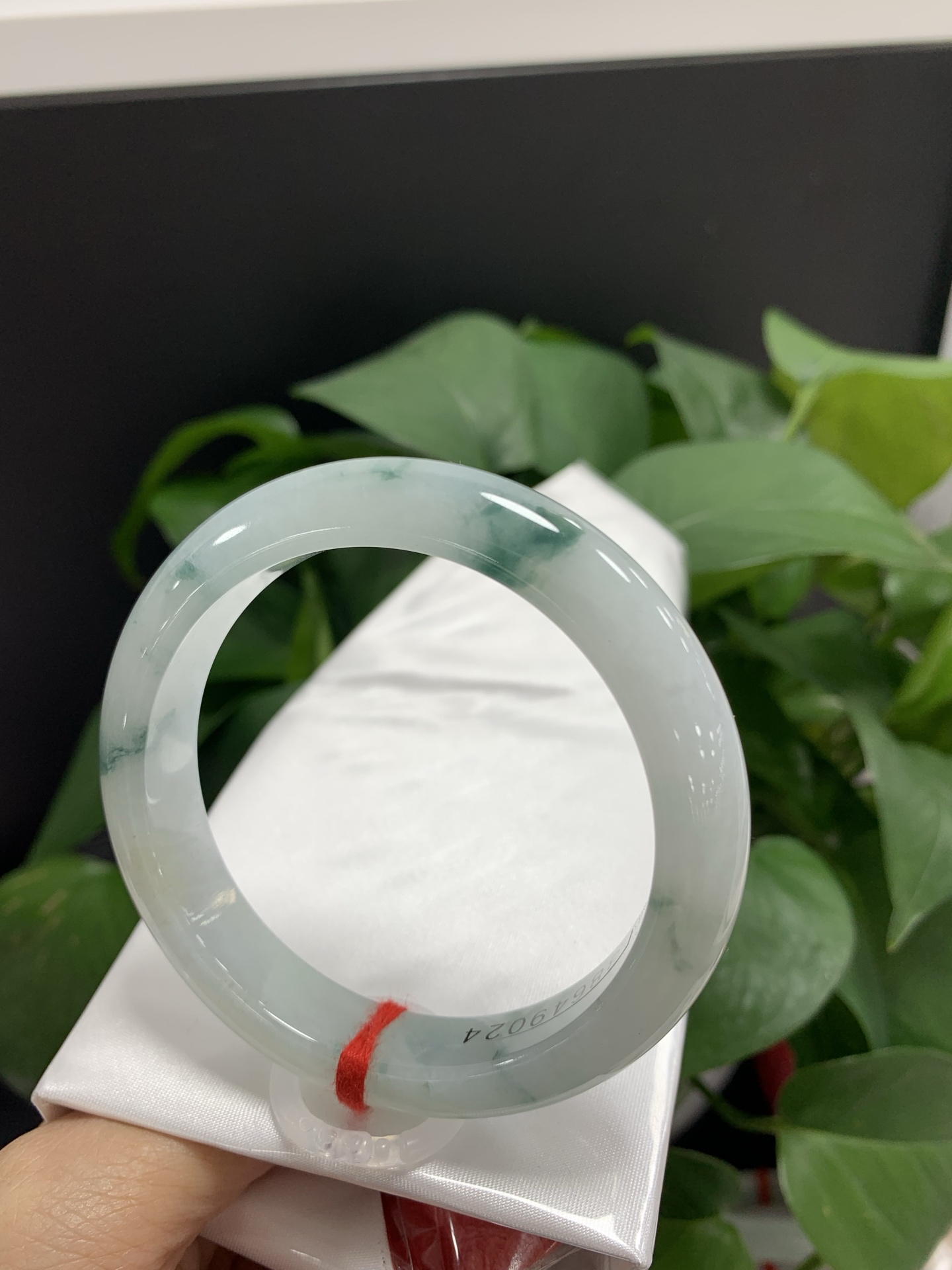 /branch . * . * . White base with floating flowers, Peace Bangle 3