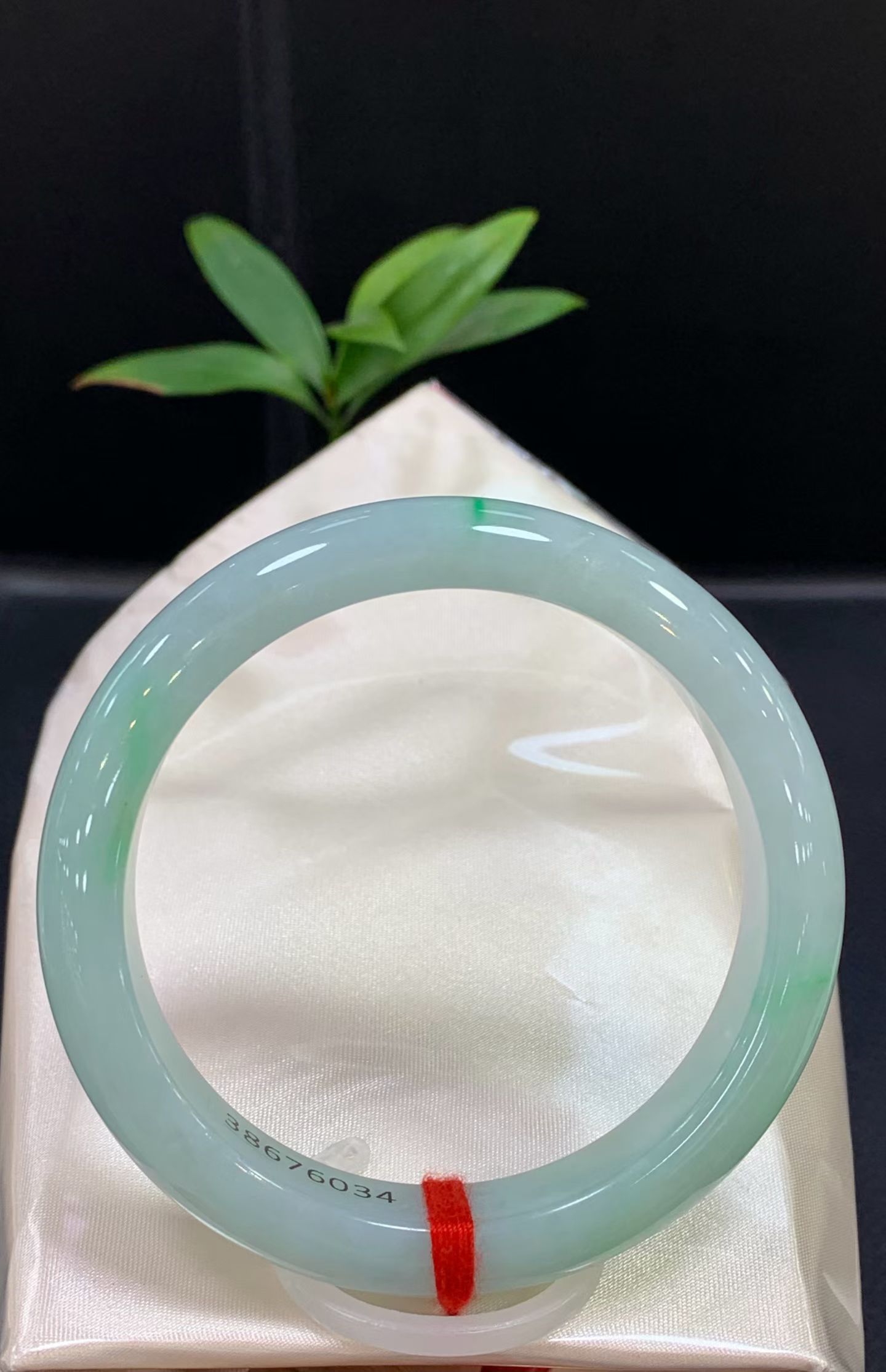Positive round base with floating green flowers 2