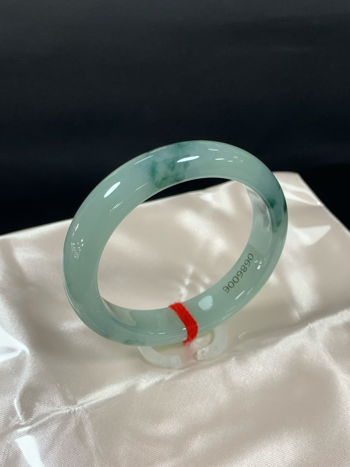 Clear base with floating flowers Guifei bangle 2