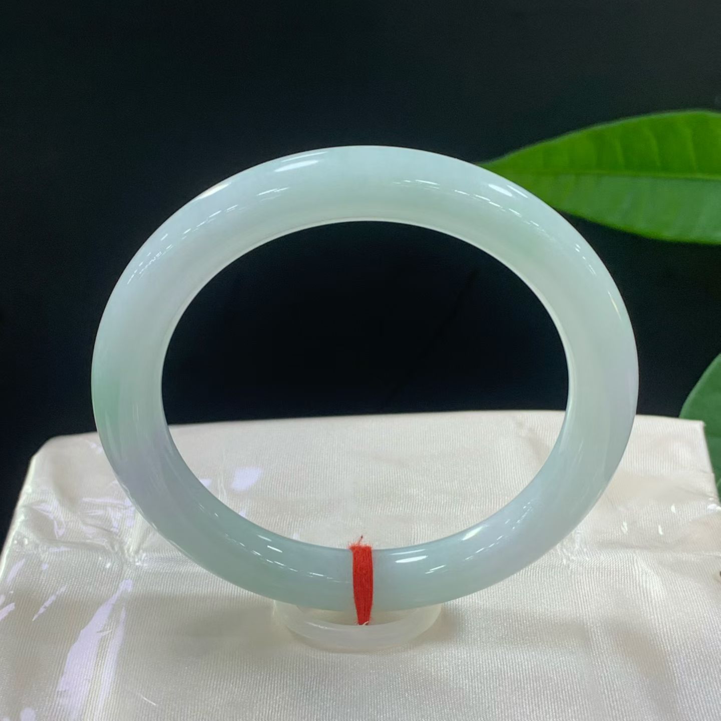 Green-tinged translucent bangle with a hint of emerald luck 3