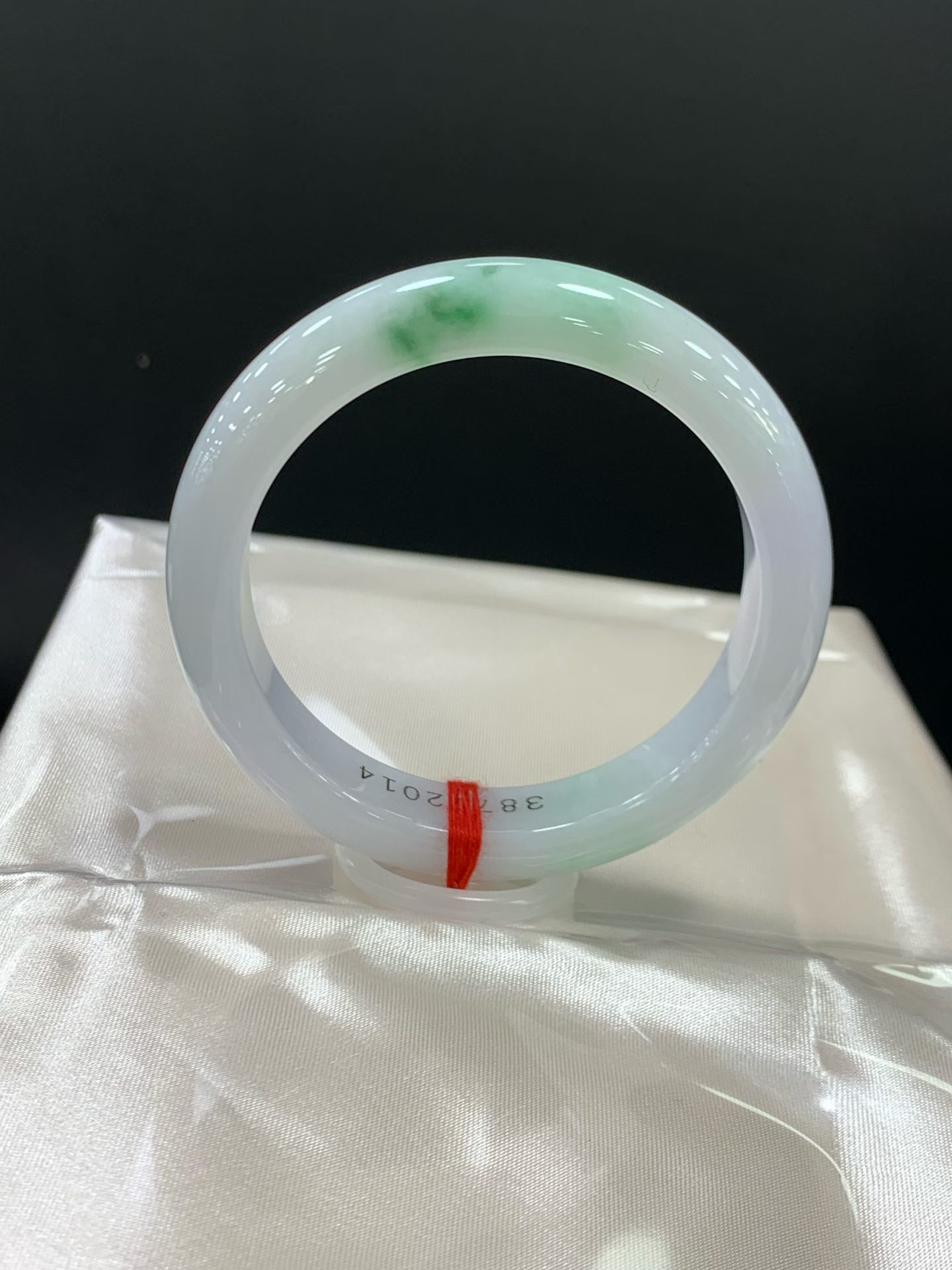 White background with green floral patterns, Peace Bangle 2