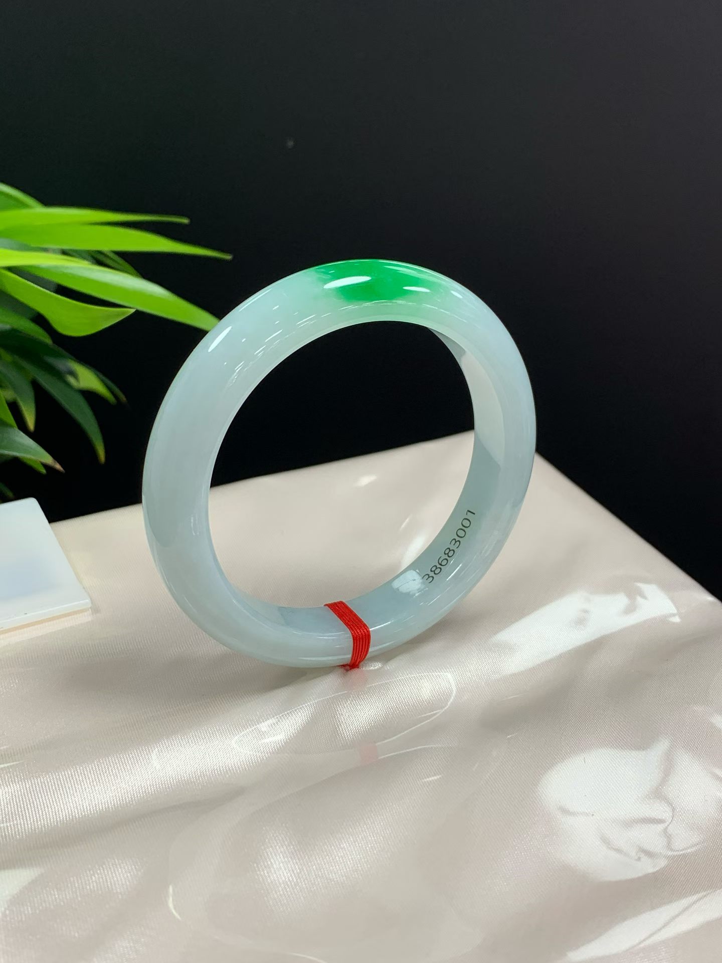 Clear base with floating green safety bangle 2